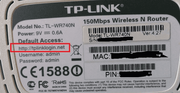 Bottom side of a router with WiFi data.